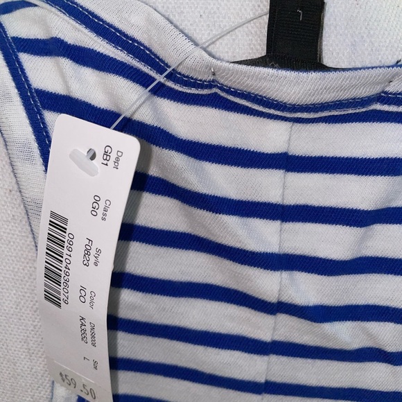 NWT J Crew Blue and White Stripe Tank Dress - Picture 9 of 9